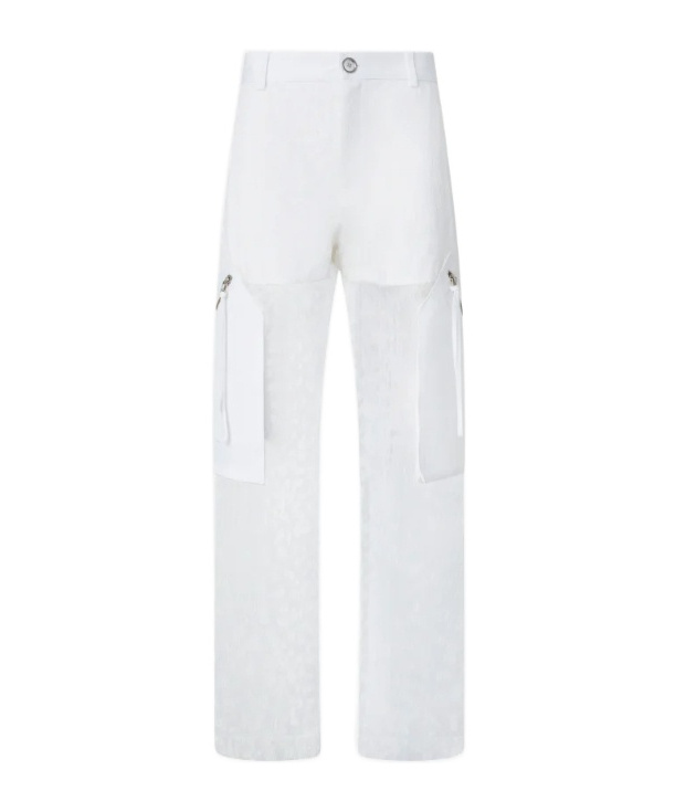 Pinko Printed Transparent Long Trousers In White