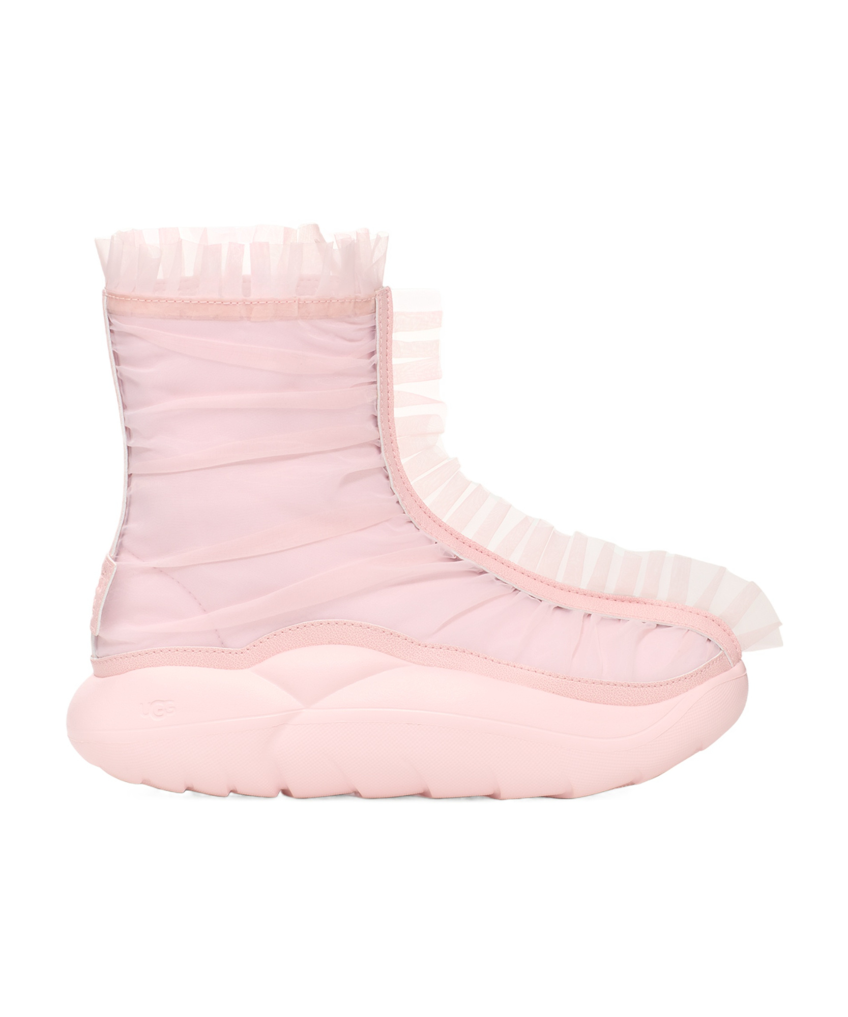 Ugg Frilly Ankle Boots In Pink