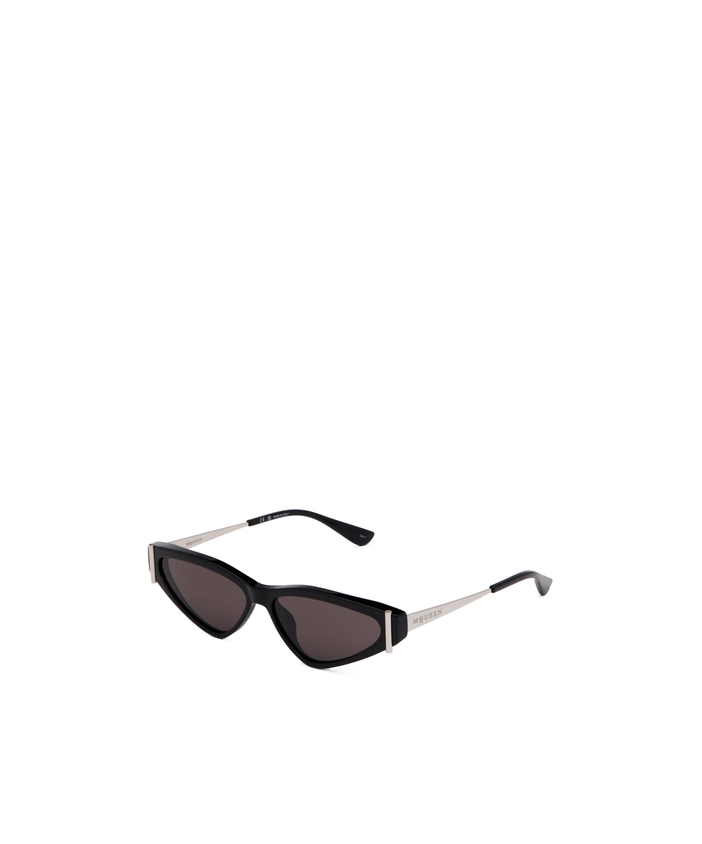 Alexander Mcqueen Side T-bar Sunglasses In Black/smoky