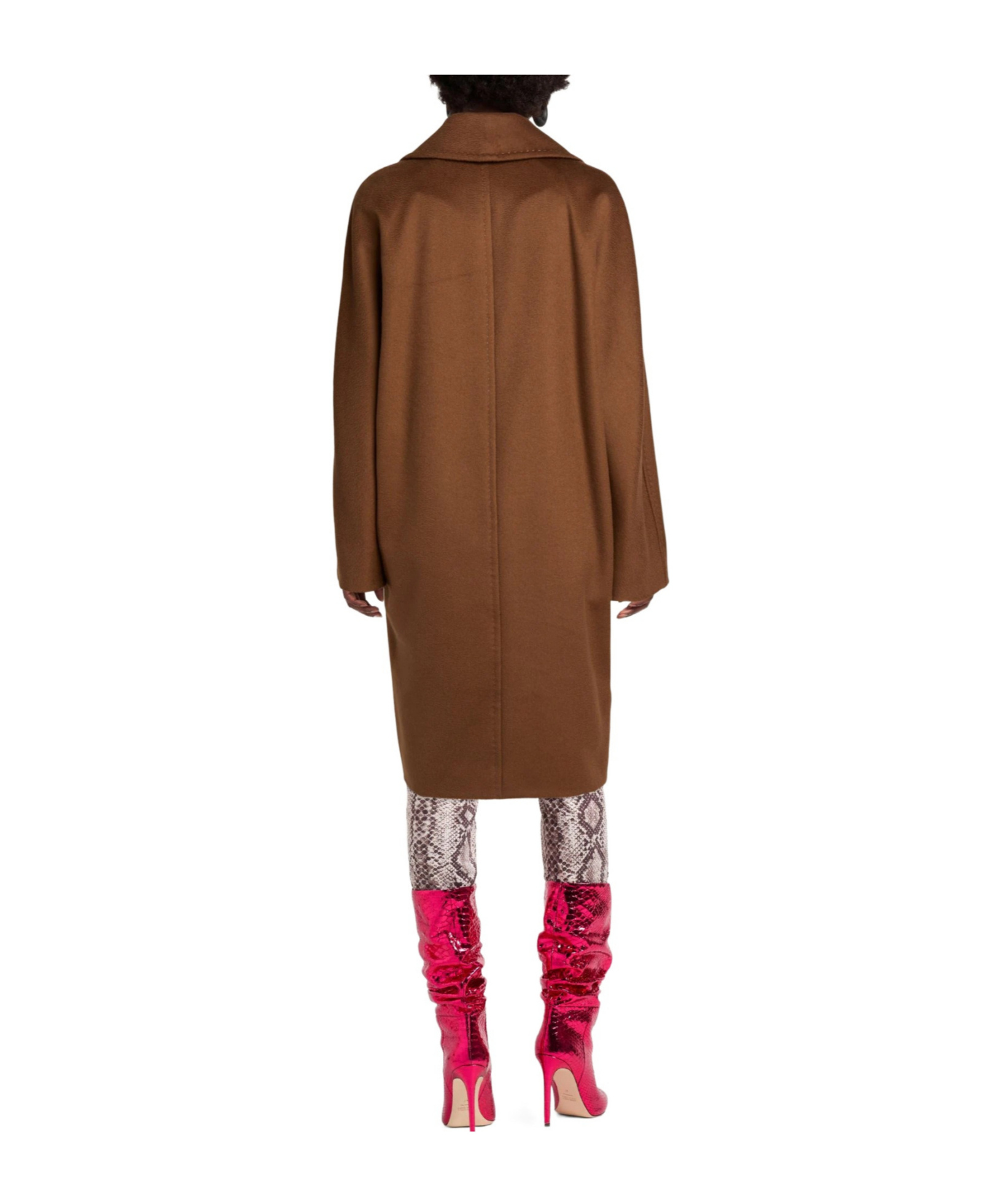 Max Mara Minimalist Double- Coat In Brown