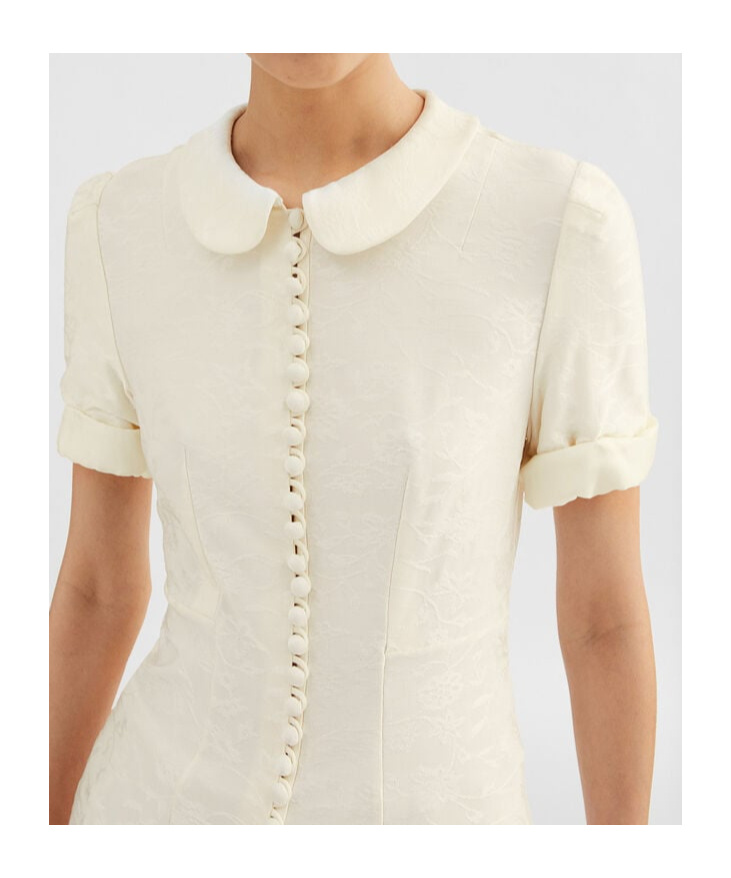 Jil Sander Claudine Collared Short-sleeve Shirt In Off-white