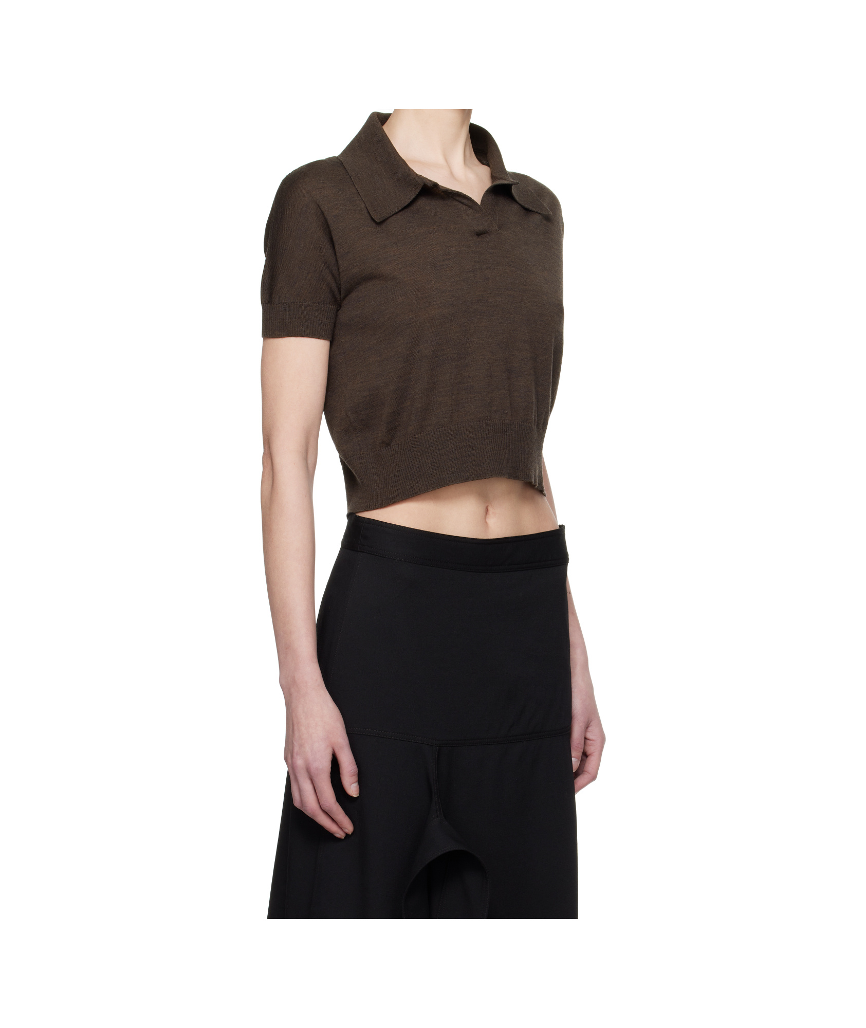 Khaite Morgane Wool-blend Polo Sweater In Black