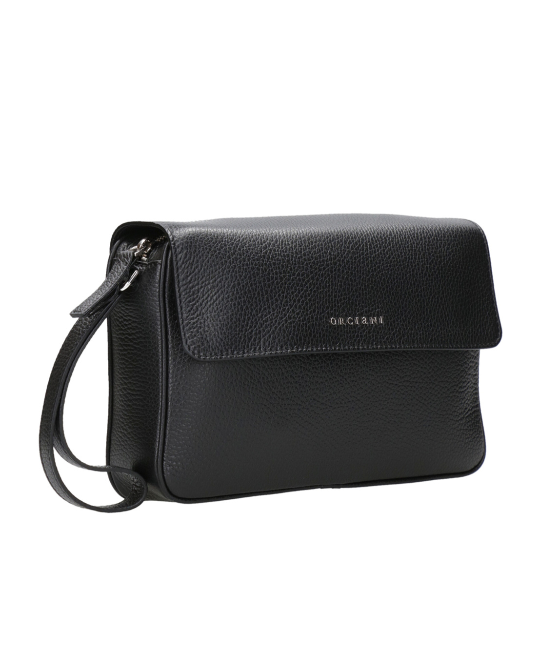 Shop Orciani Black Clutch With Logo