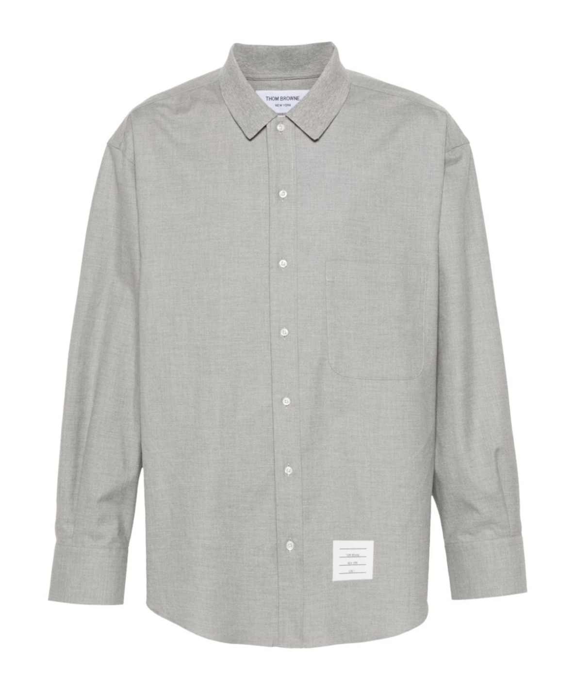 Thom Browne Rwb Stripe-print Flannel Shirt In Gray