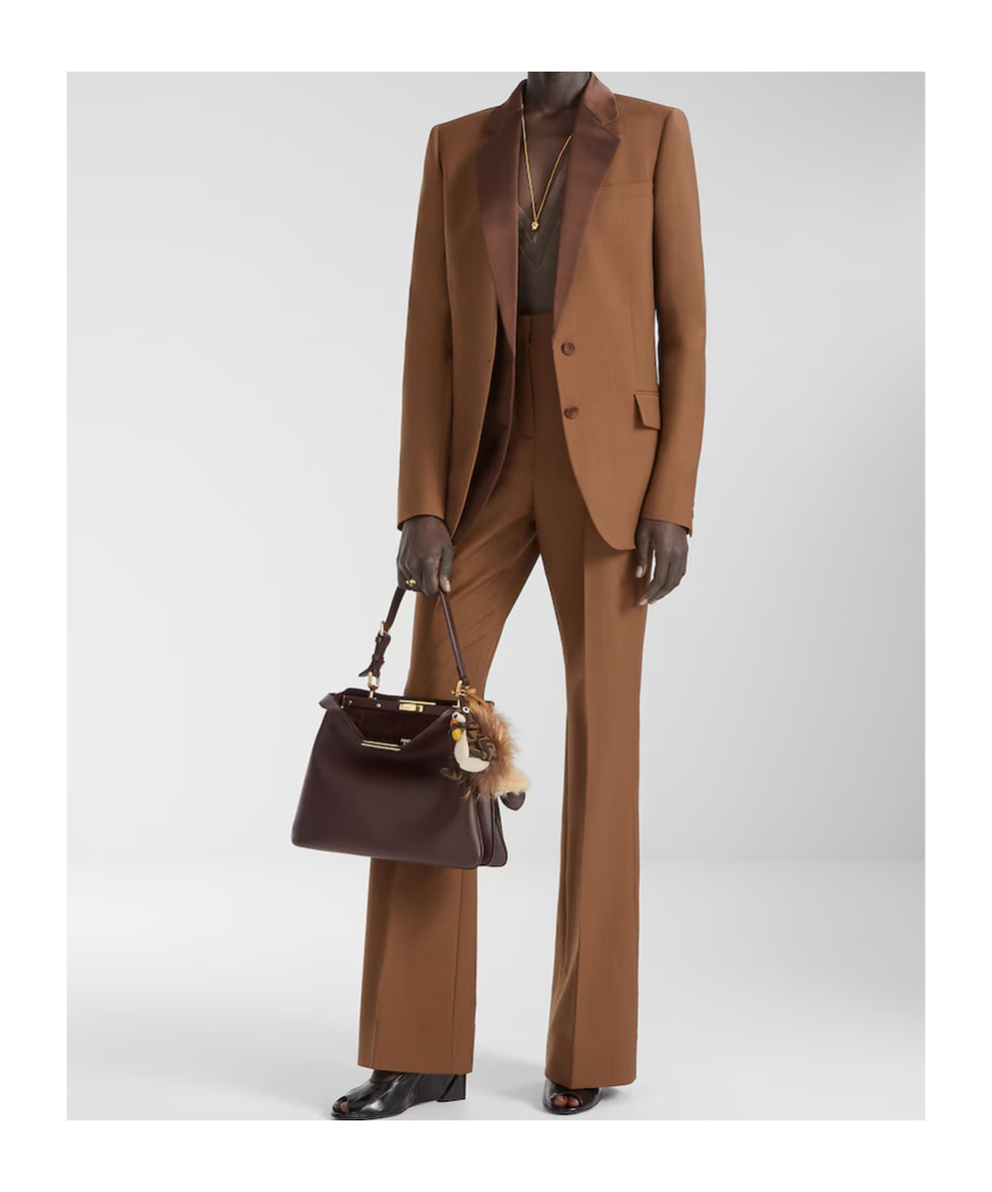 Fendi Women Wool And Mohair Trousers In Brown