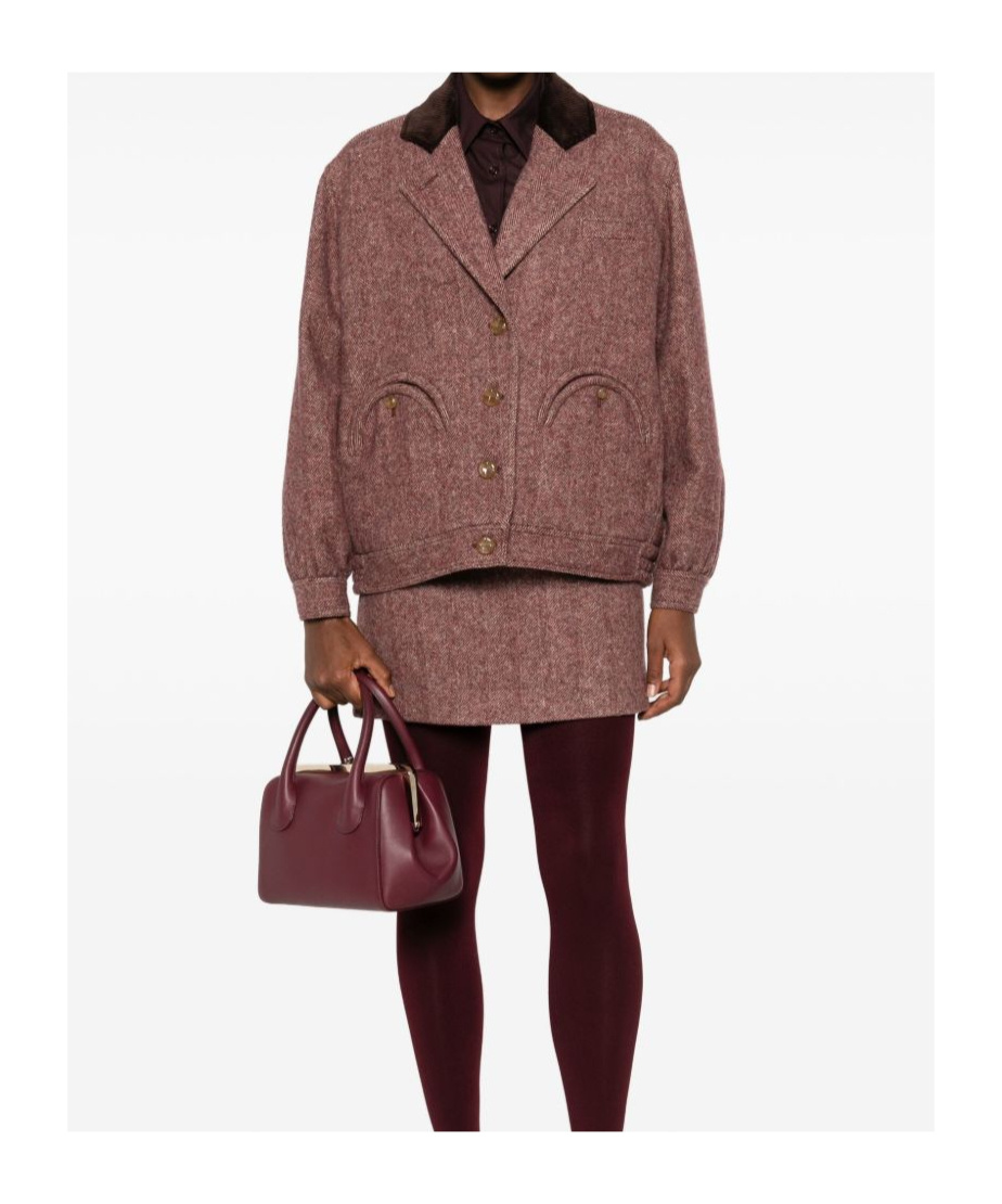 Blazé Milano Cleo Corduroy-collar Bomber Jacket In Animal Print