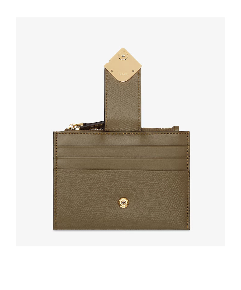 Fendi Ff Diamonds Zipper Clip In Brown