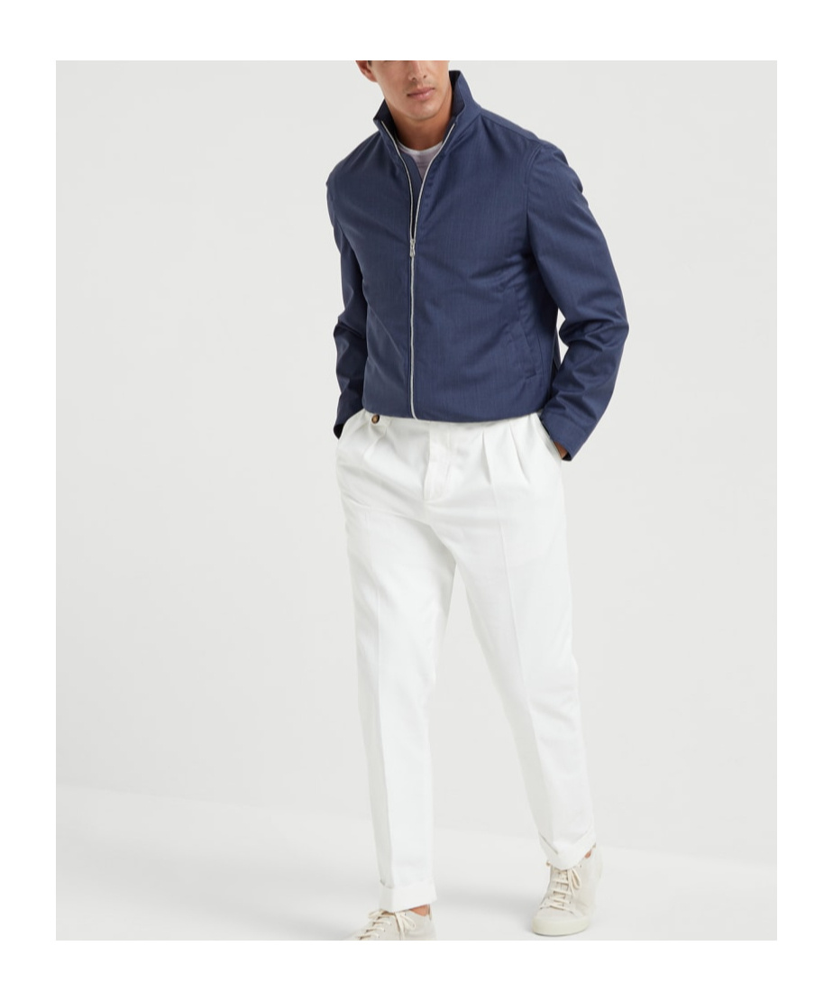 Brunello Cucinelli Cotton-blend Twill Bomber Jacket In Black