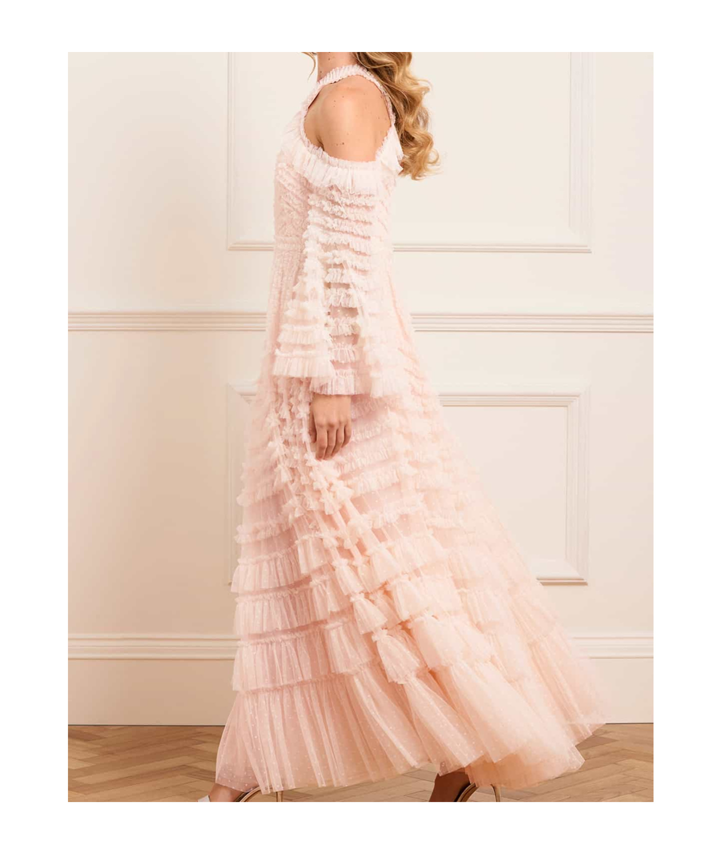 Needle & Thread La Vie En Rose Off-shoulder Gown In Multi