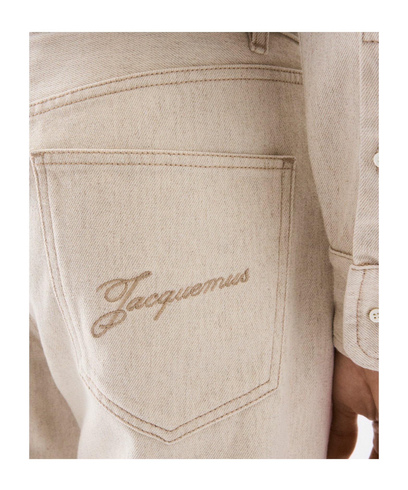 Jacquemus The Straight De-nîmes Denim Pants In Neutral