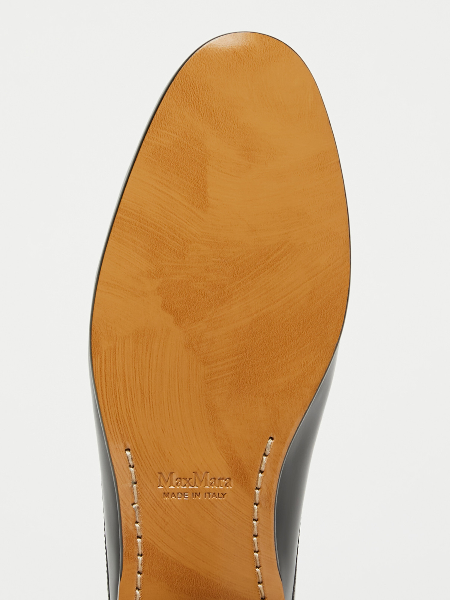 Max Mara Smooth Leather Mule Moccasins In Black