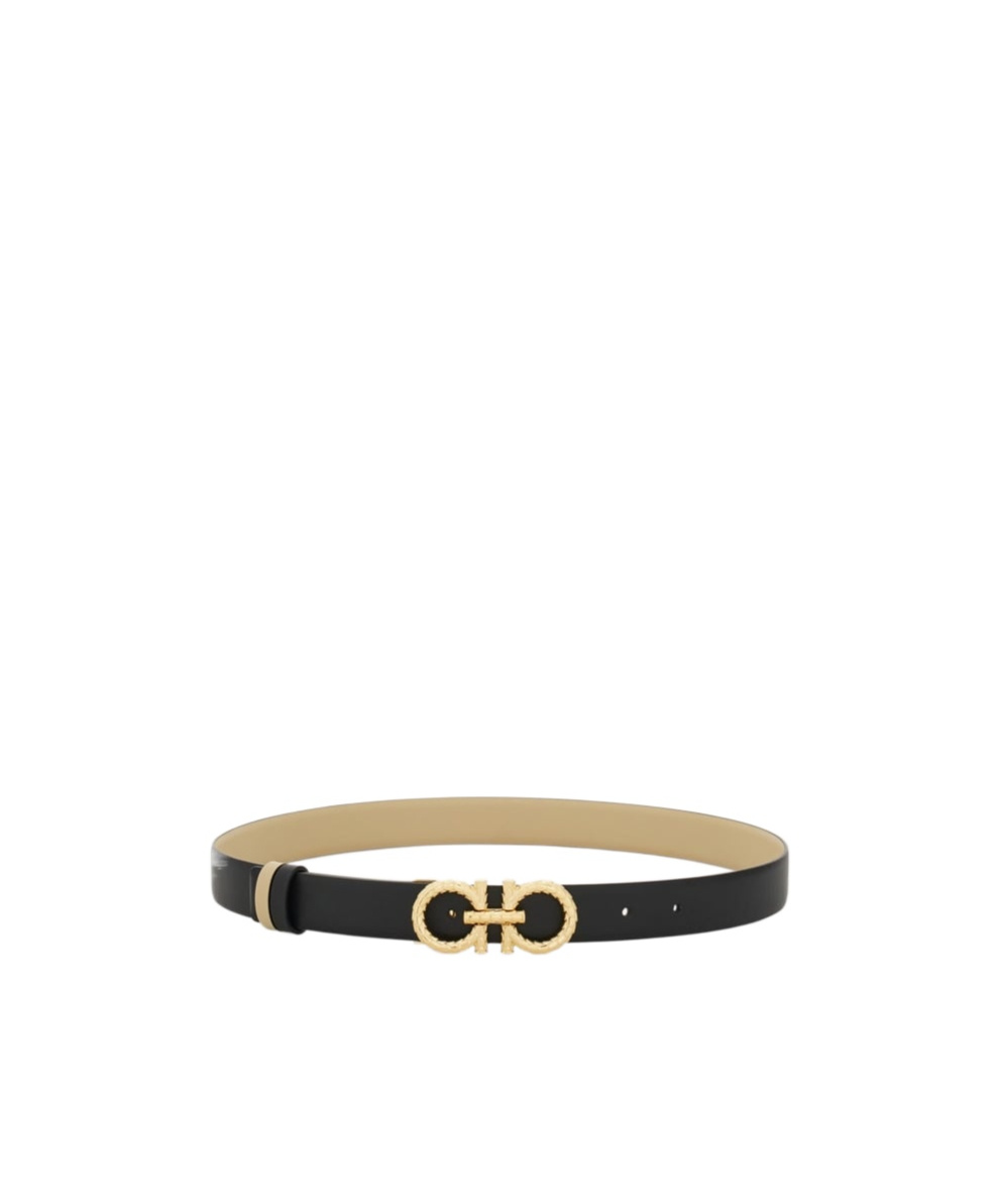 Ferragamo Adjustable Waist Belt In Black