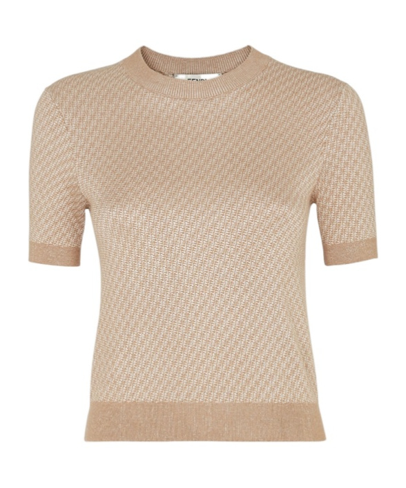 Fendi Short-sleeved Sweater In Nude