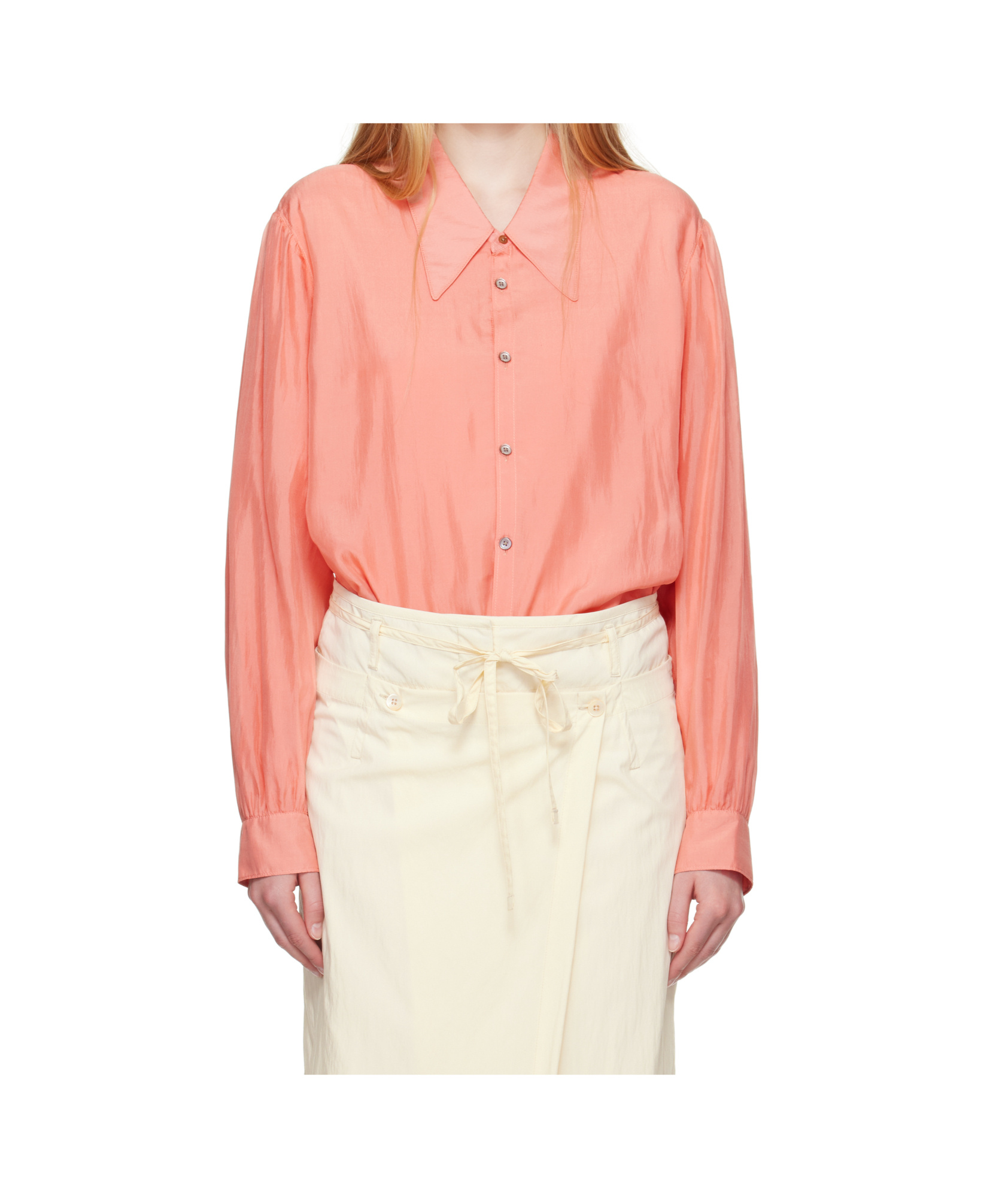 Lemaire Pink Light Pointed Collar Shirt