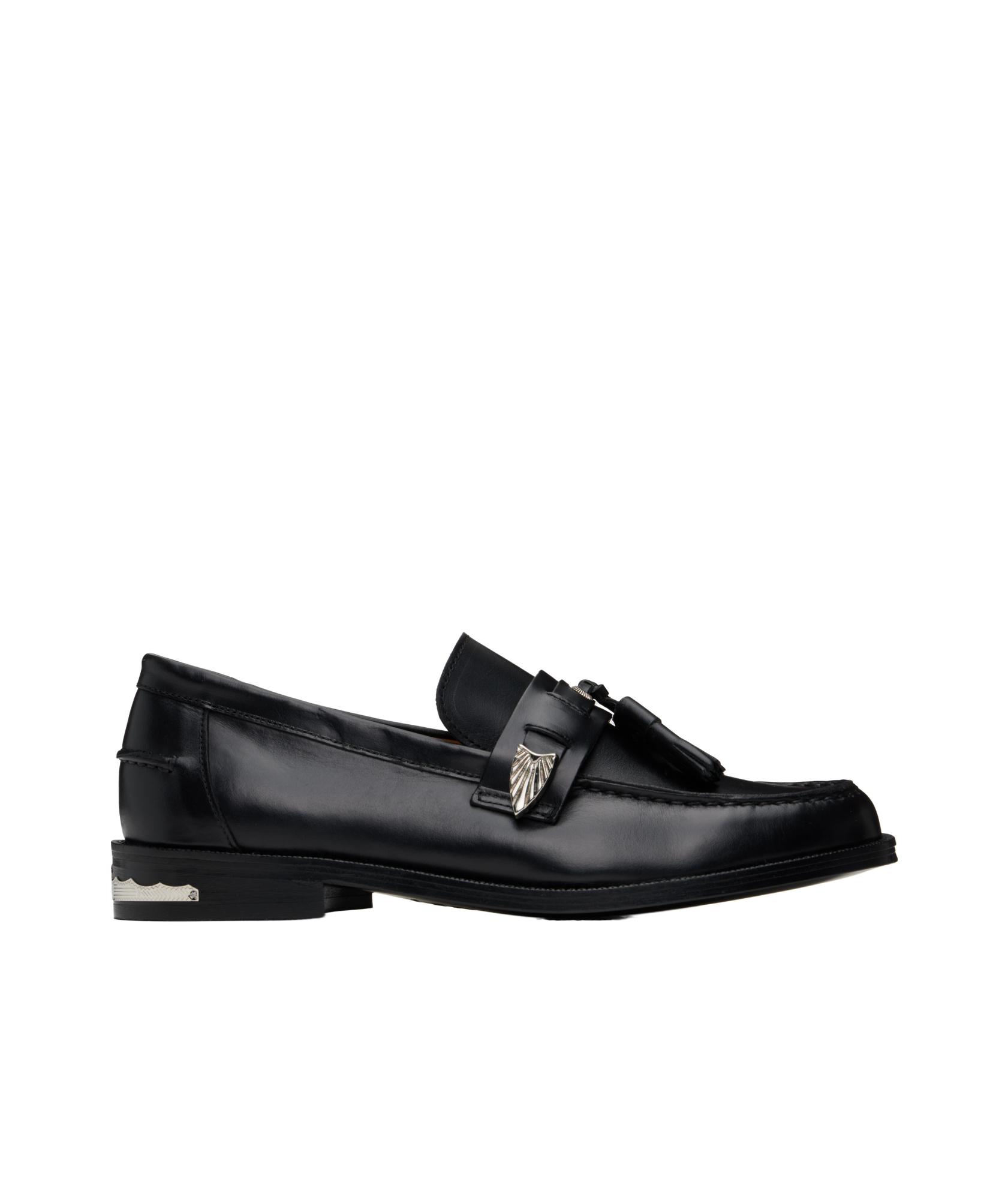 Toga Virilis Mens Black Hardware-embellished Leather Loafers In Black