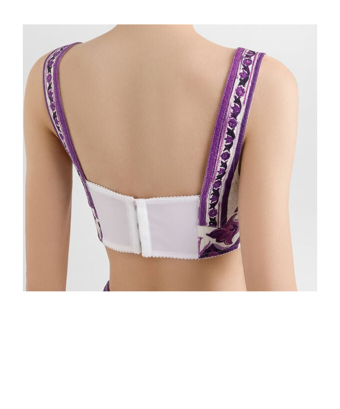 Dolce & Gabbana Dolce  Gabbana Majolica-printed Bustier Top In Purple