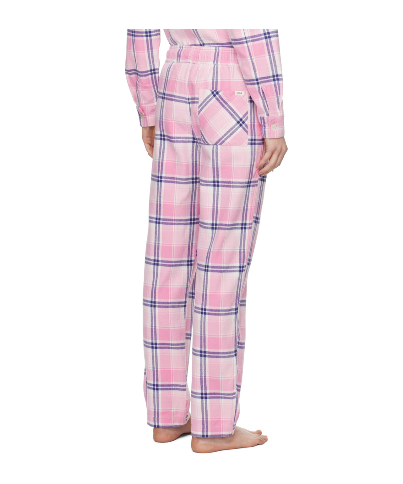 Tekla Flannel Plaid Pijamas Pants In Pink