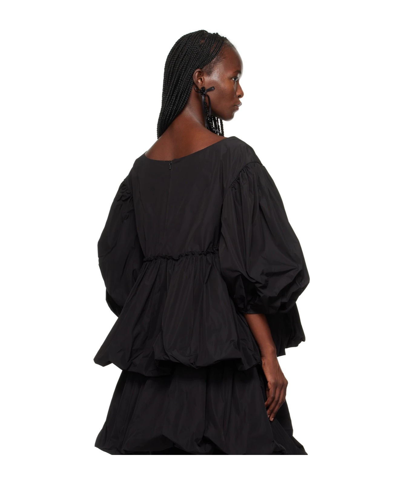Simone Rocha Black Gathered Blouse In Black
