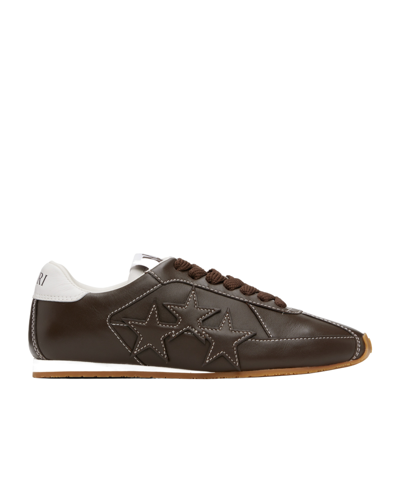 Amiri Pacific Flat Leather Sneakers In Brown