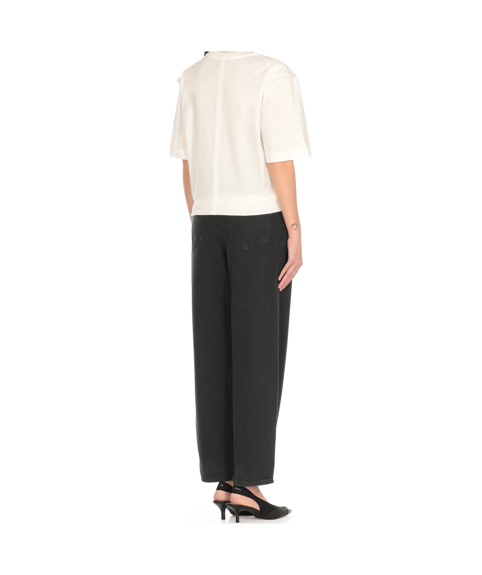 Shop Pinko Tied T-shirt In White