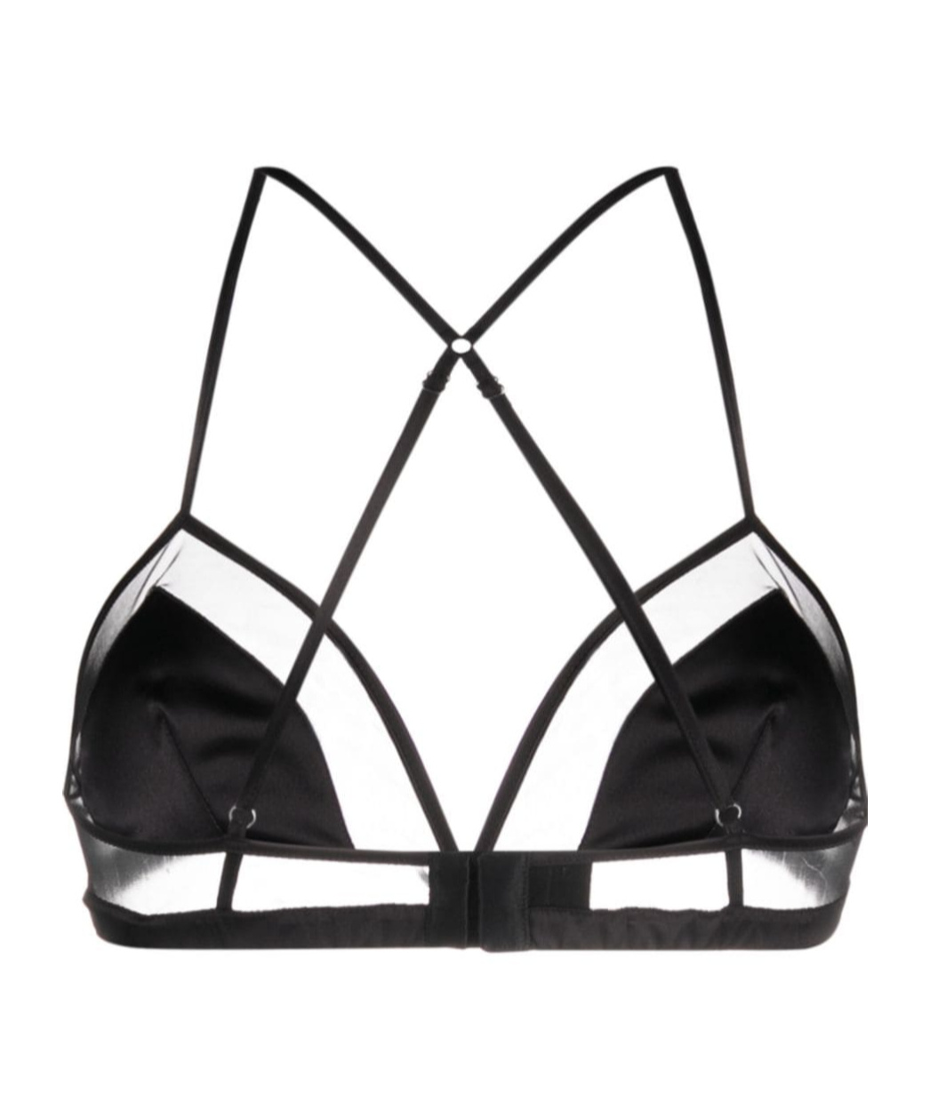 DOLCE & GABBANA PANELLED TULLE SATIN BRA 