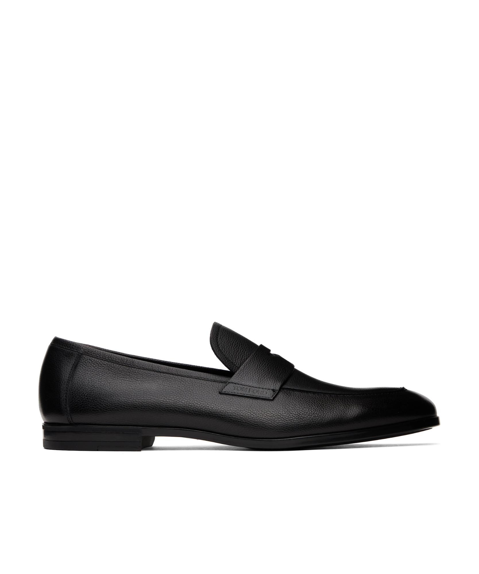 Tom Ford Supple Grain Leather Sean Penny Loafers In Black
