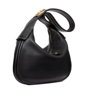 Valentino Vlogo Signature Leather Shoulder Bag In Black