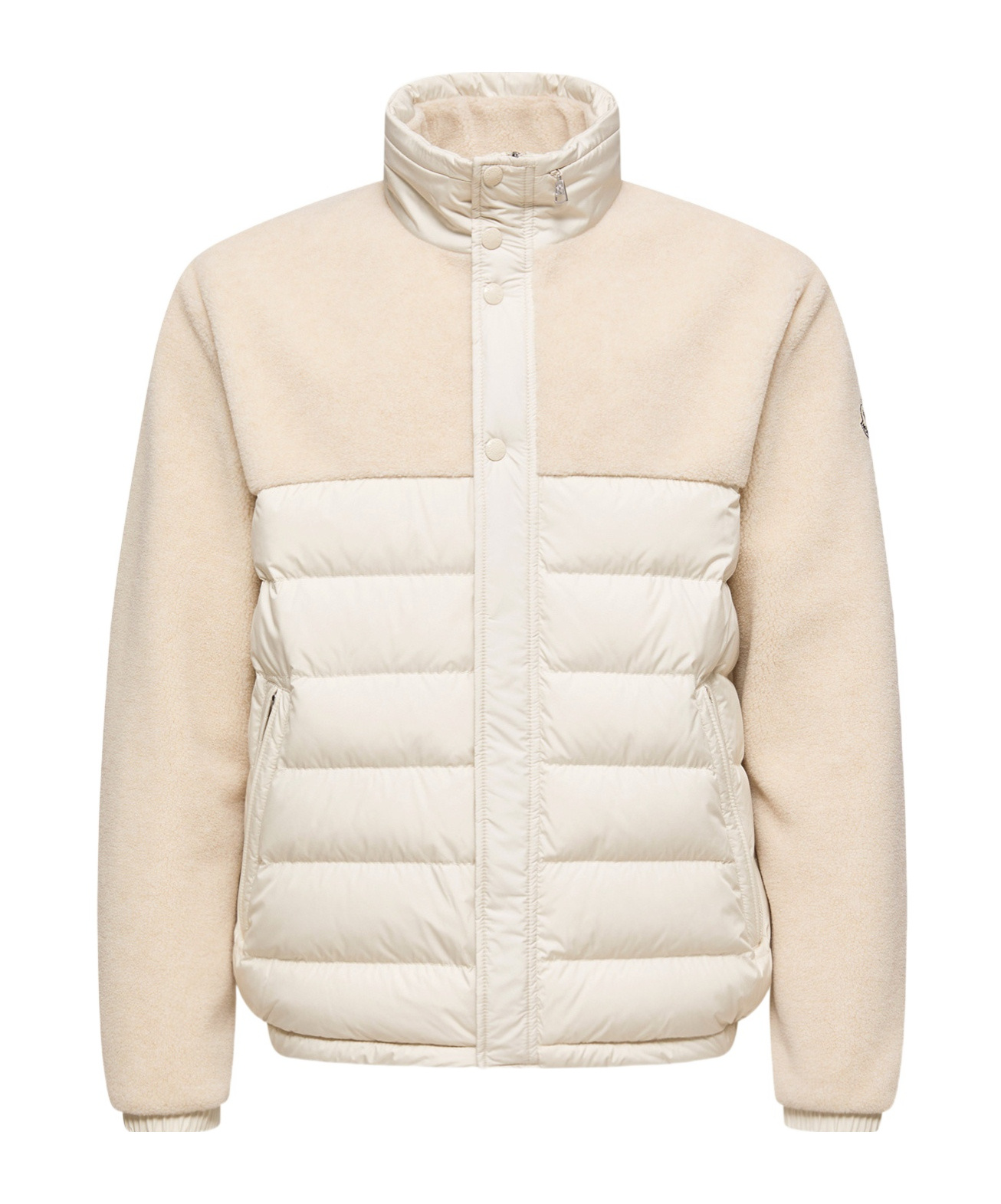 Moncler Mistral High Collar Quilted Zip Pockets Coat In Multi