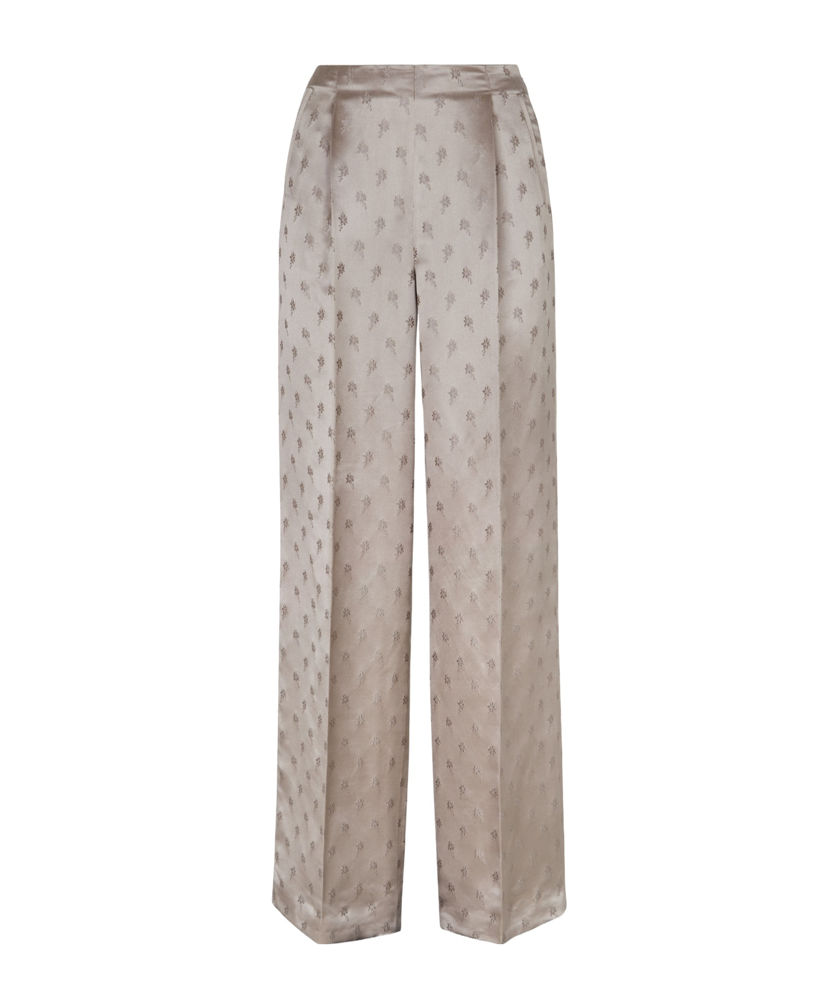 Fendi Brown Silk Pants In Nude