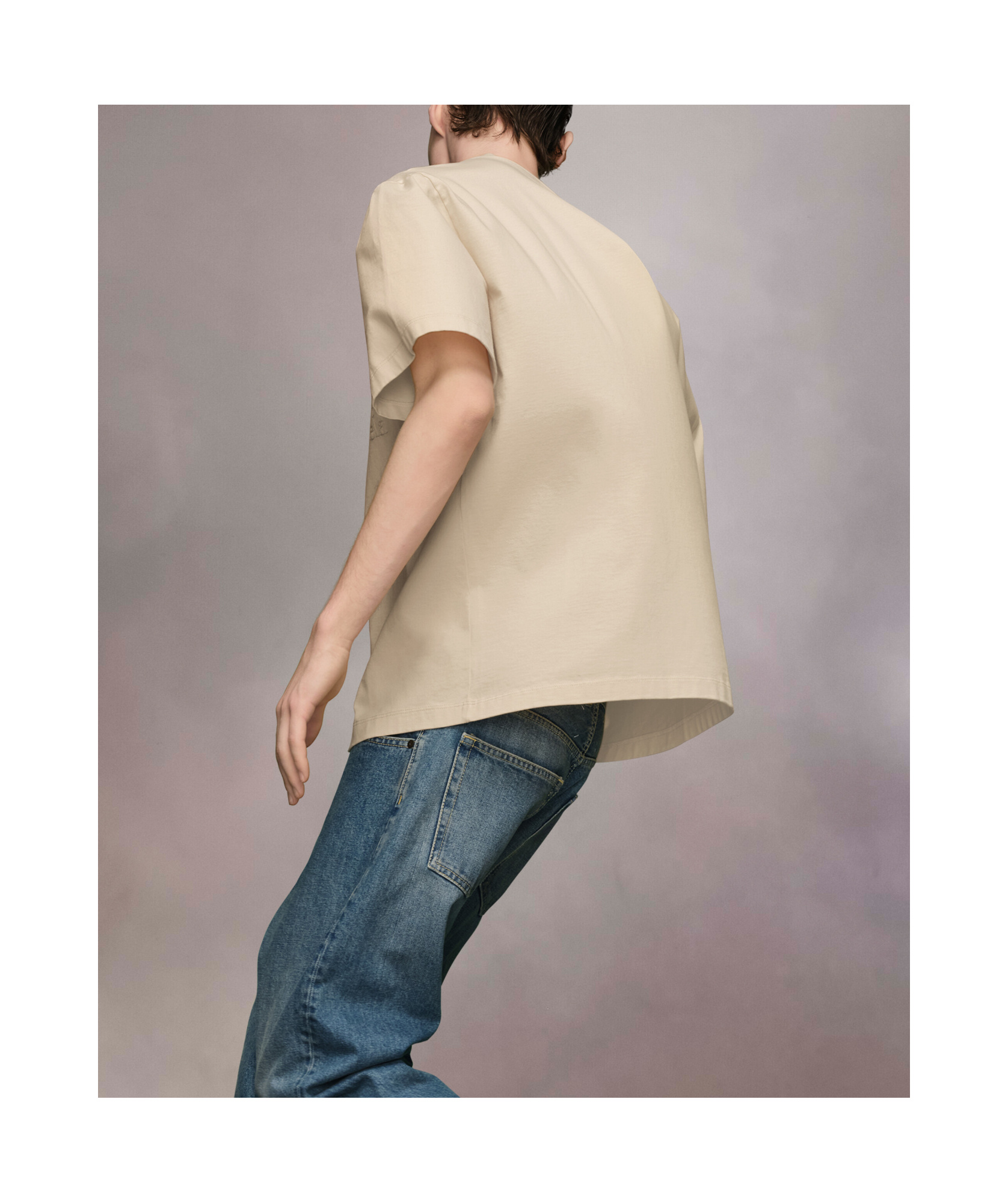 Maison Margiela Numbers-embroidered Cotton T-shirt In Nude