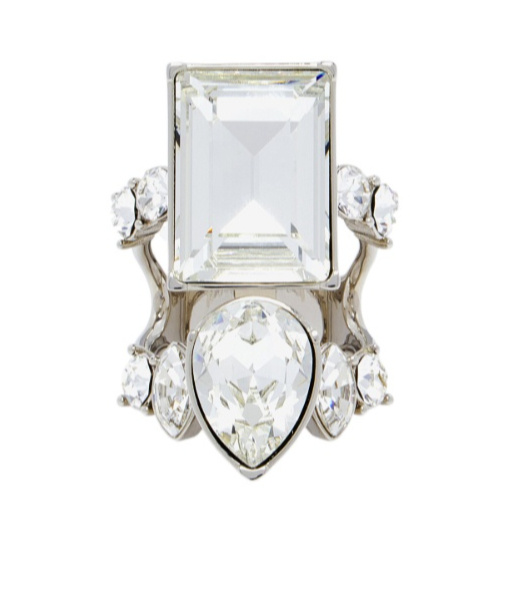 Alexander Mcqueen Women's Cocktail Ring In Silver In White