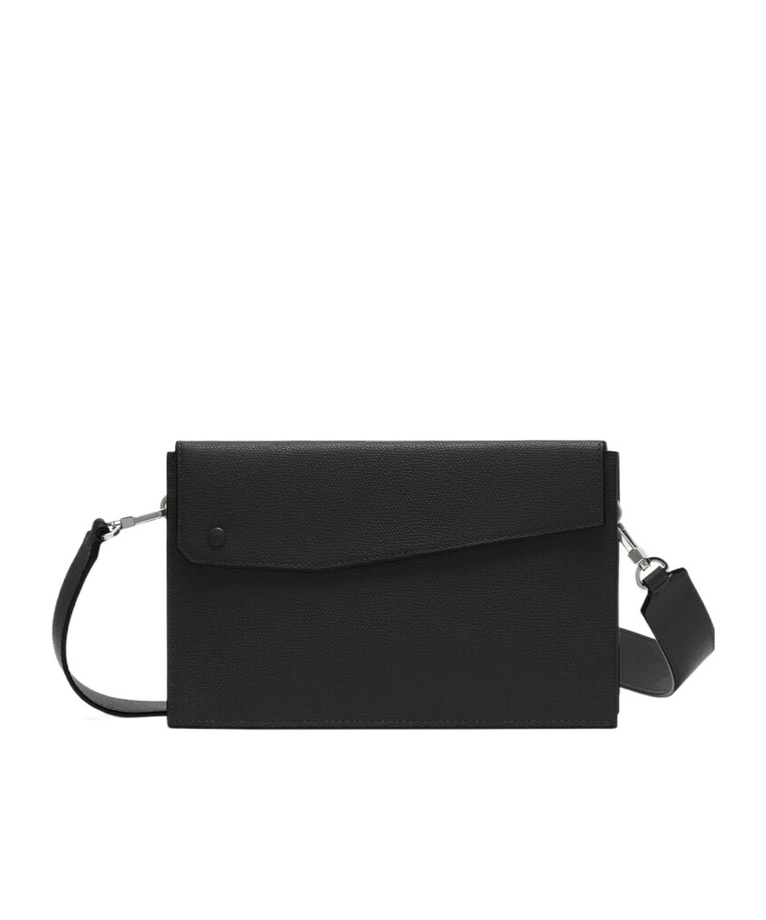 Valextra Pocket Messenger Bag In Black