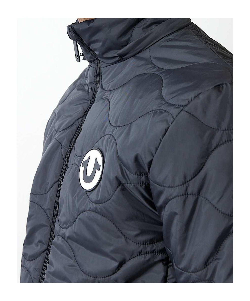 True Religion Quilted Puffer Jacket In Black