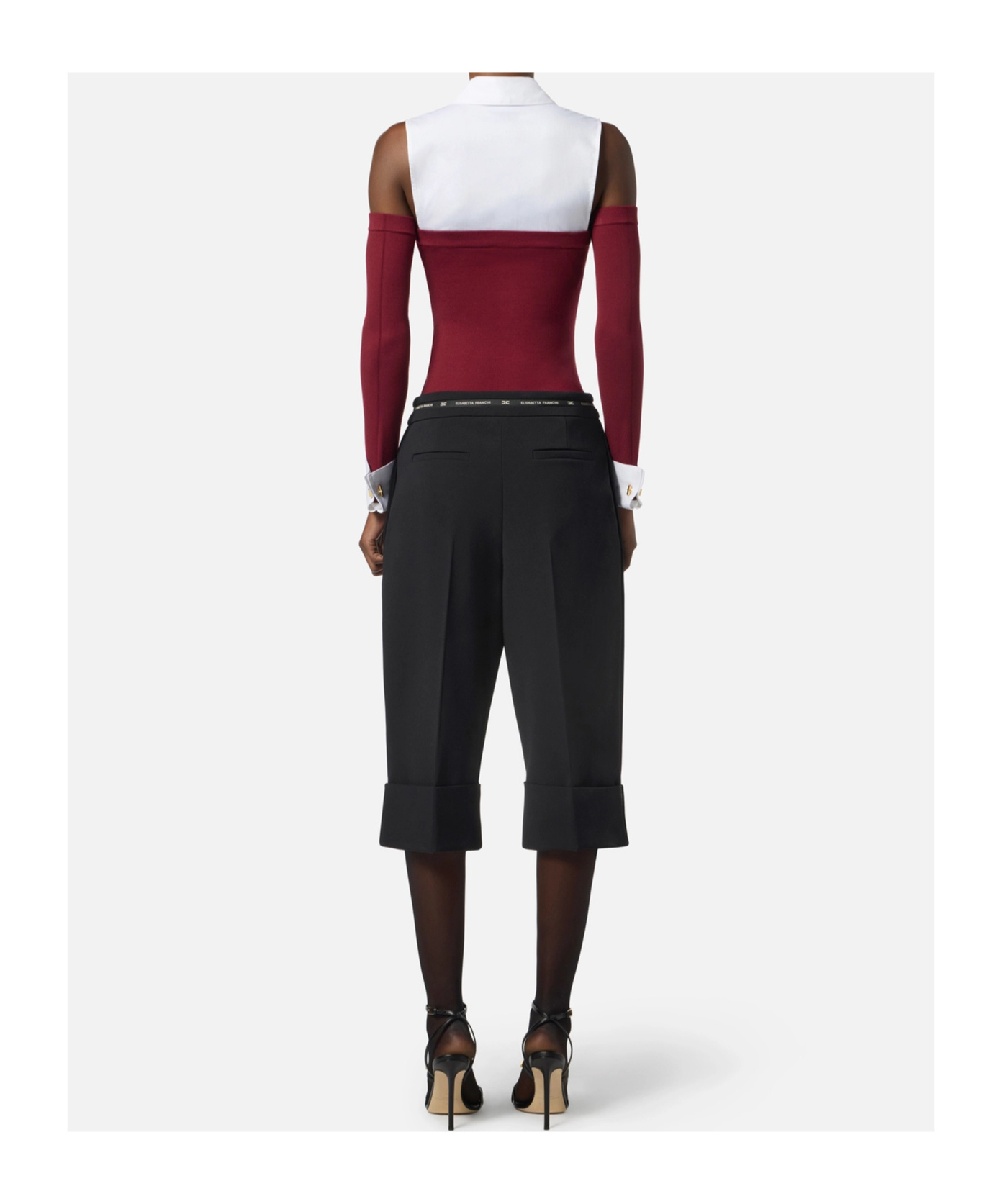 Elisabetta Franchi Embroidered-logo Bodysuit In Multi