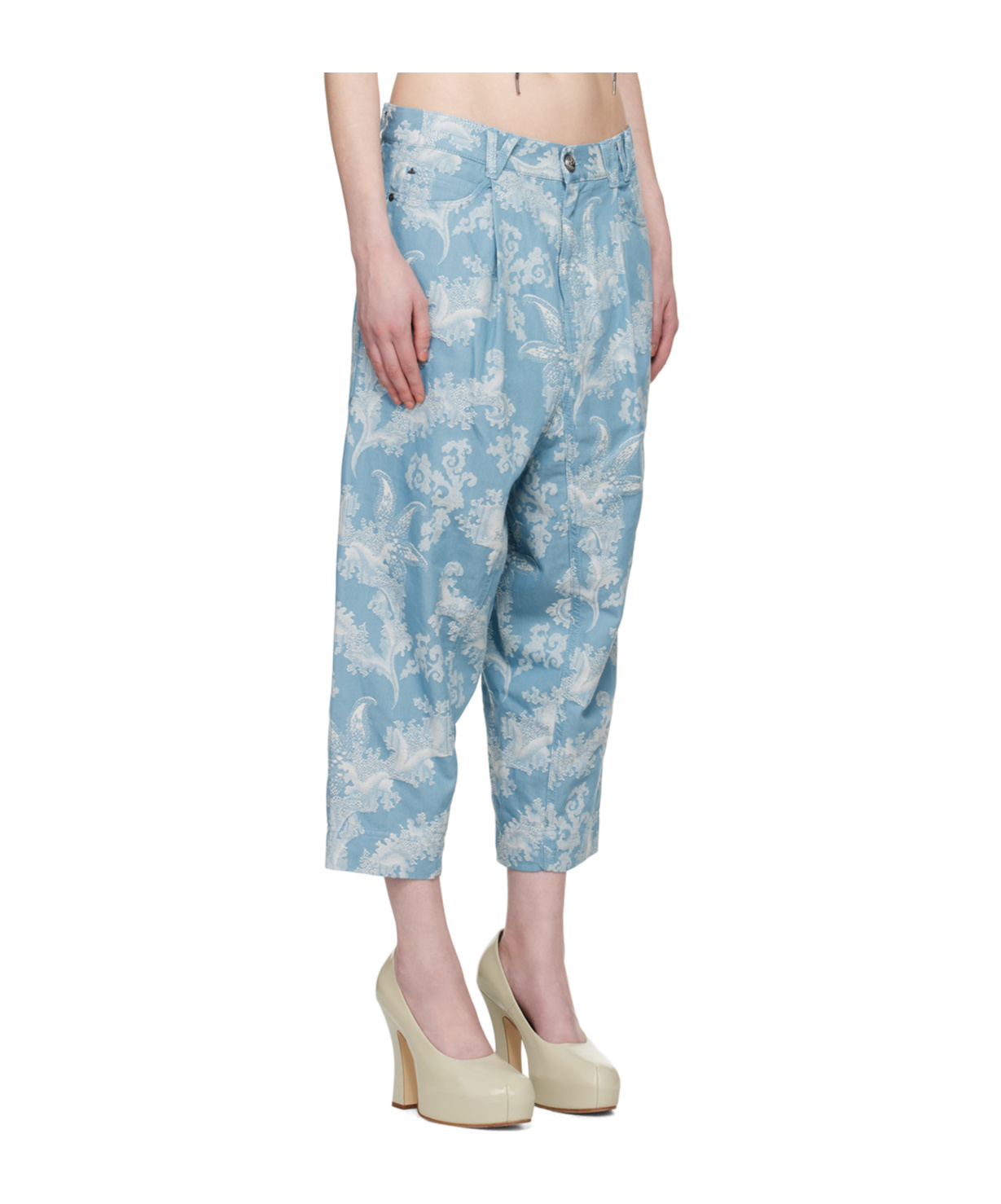 Vivienne Westwood Long Macca Mid-rise Cropped Jeans In Blue