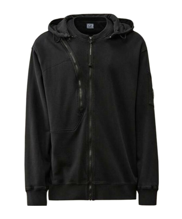 C.p. Company Long-sleeved Hoodie In Black