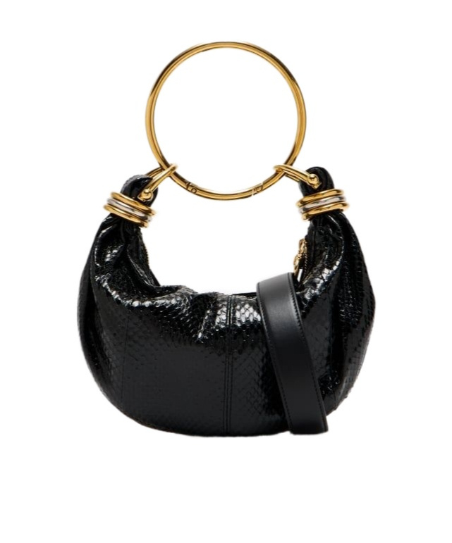 Chloé Mini Bracelet Crossbody Bag In Suede In Black