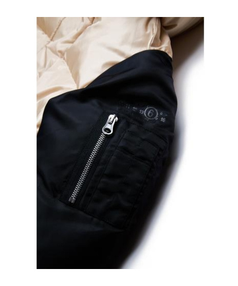 MM6 MAISON MARGIELA LOGO-APPLIQUÉ TWO-TONE PUFFER JACKET