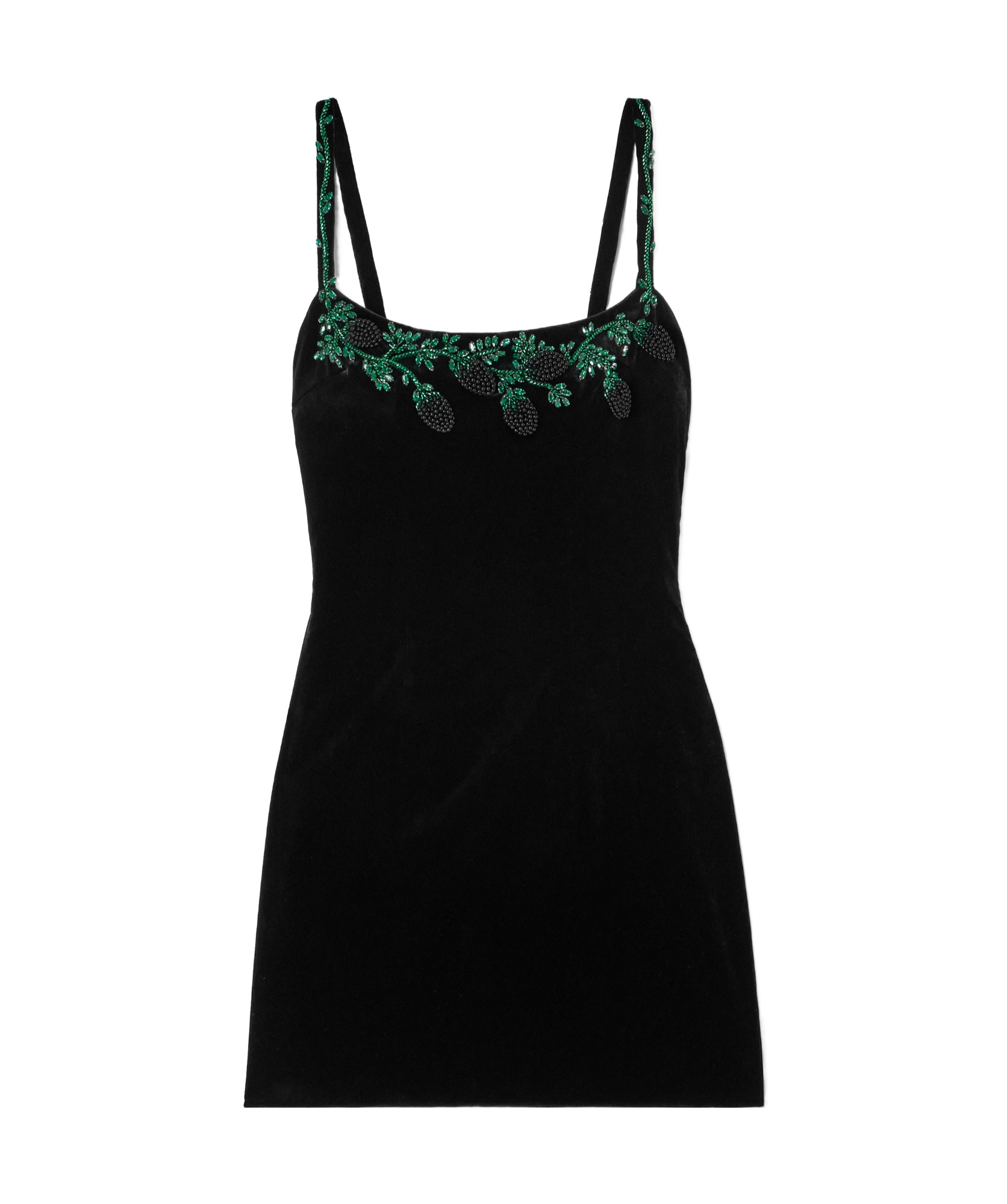 Balmain Embellished Velvet Mini Dress In Black