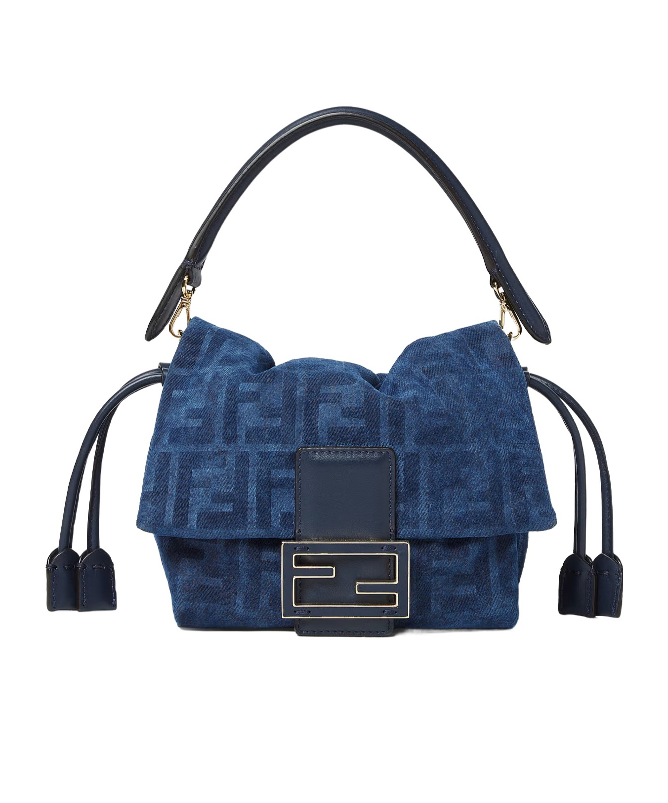 Fendi Mamma Baguette Small Shoulder Bag In Blue