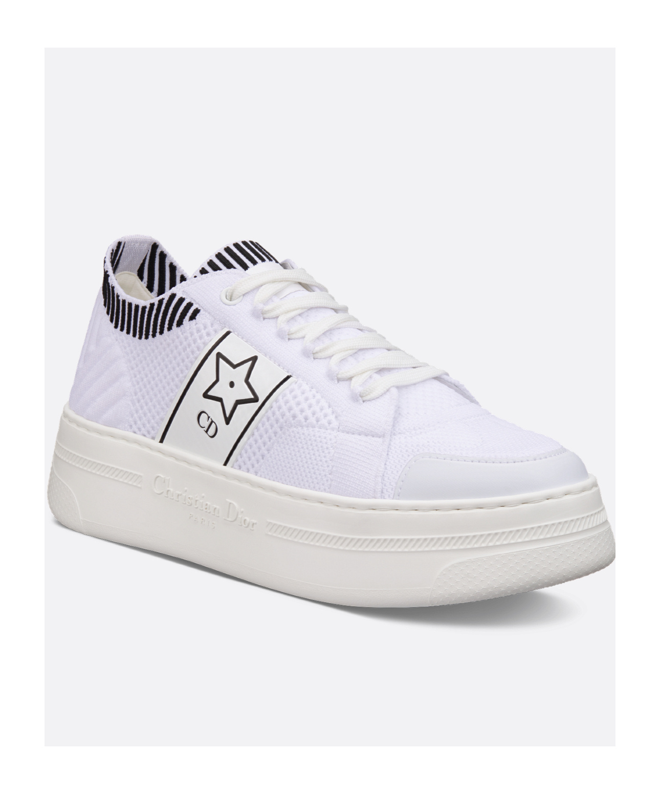 Dior Star Platform Sneakers In White