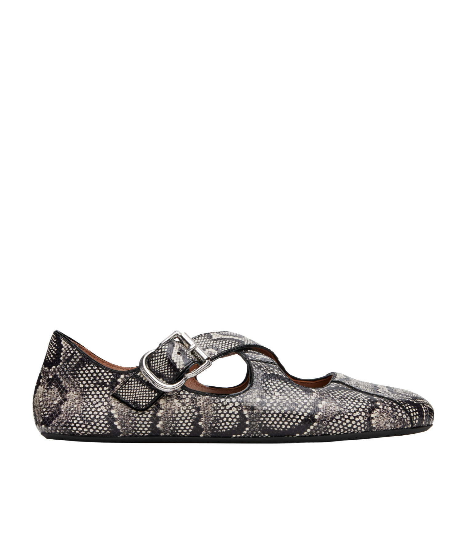 Alaïa Crisscross Snakeskin Leather Ballerina Flats In Multi
