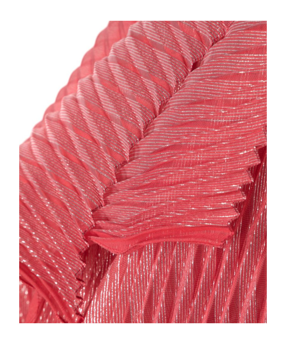 Emporio Armani Striped Pleated Scarf In Red