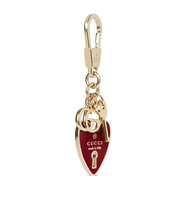 Gucci Heart-shaped Keychain In Metallic