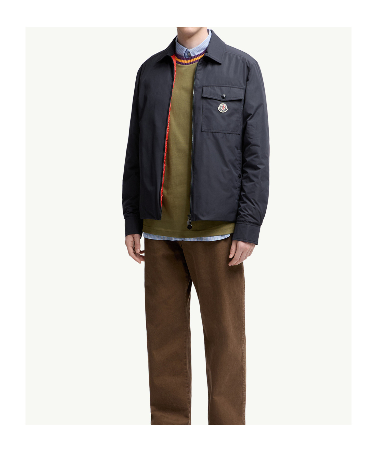 Moncler Long Sleeve Down Shirt Jacket In Black