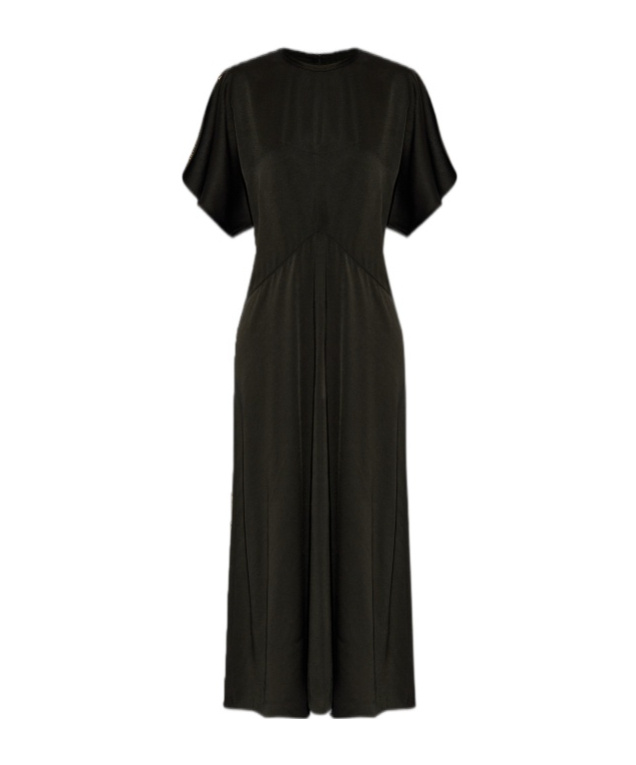 Isabel Marant Maxi Dress With Draped Sleeves And Fitted Waistline In Black