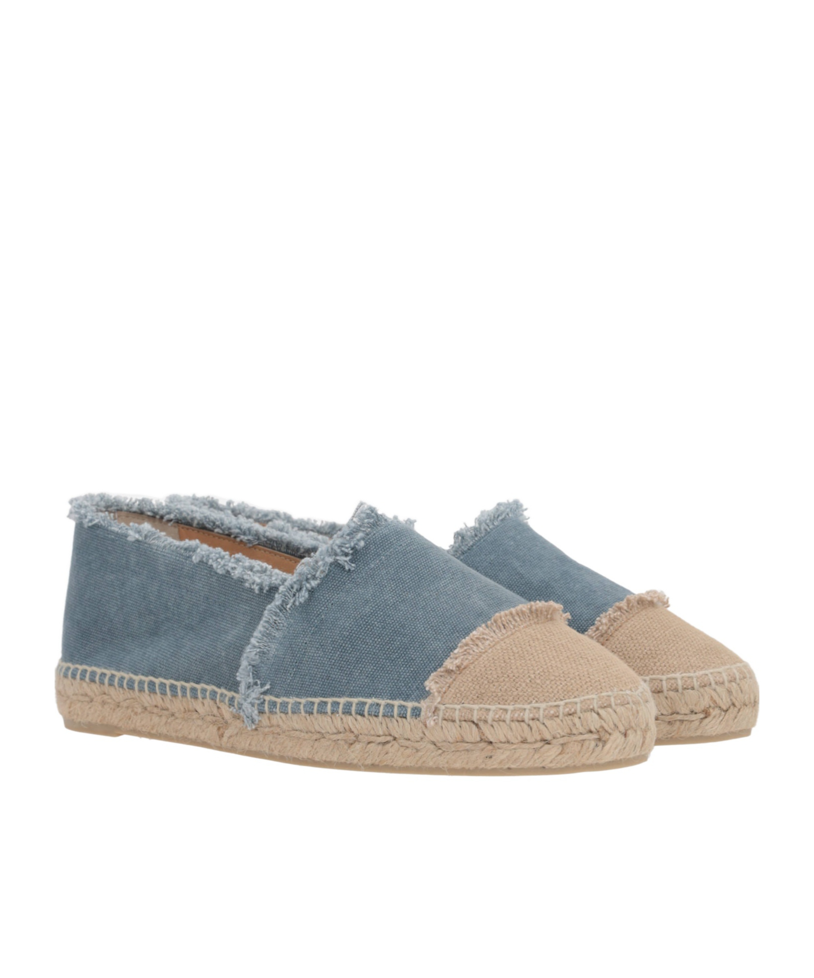 Castaã±er Kampala Rough-edged Straw Shoes In Gray