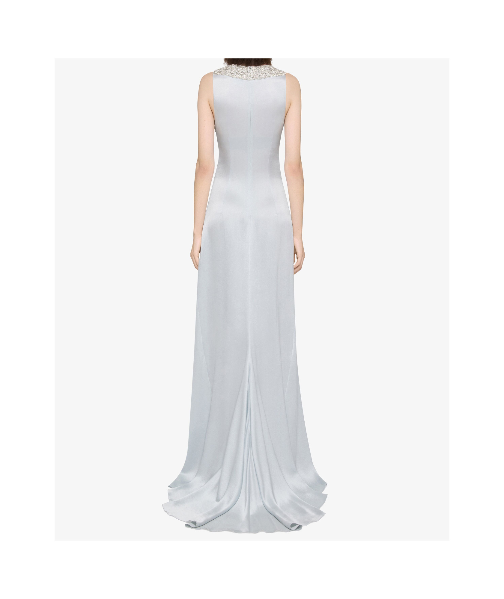 GIVENCHY EVENING DRESS IN CREPE SATIN WITH CRYSTALS AND PEARLS