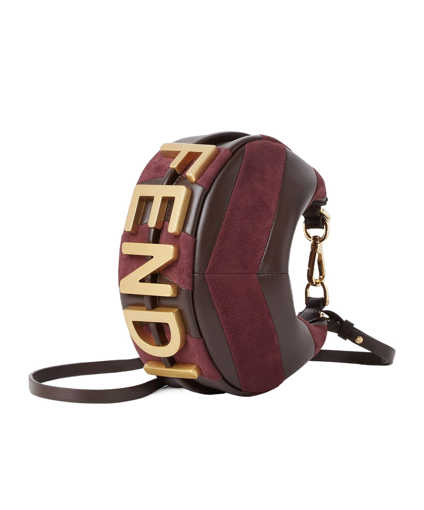 Fendi Mini-bag In Leather And Suede With Two-tone Inlay In Red
