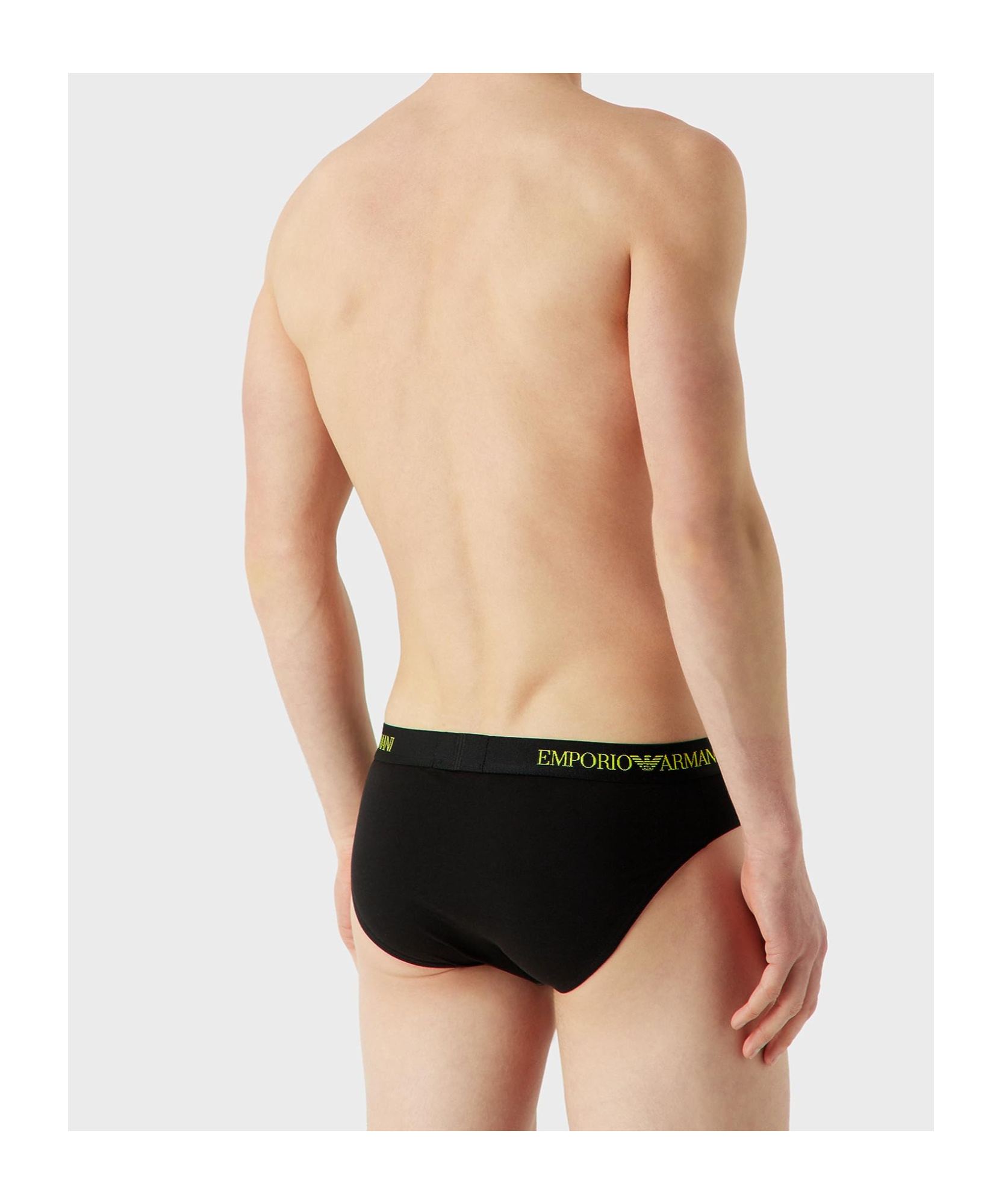 Emporio Armani Elastic Waist Briefs Pants 3-piece Set In Black